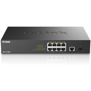 D-Link PoE Switch, 8 10 Port Unmanaged w/ 1 Gigabit Ethernet Port & 1 SFP Uplink Port