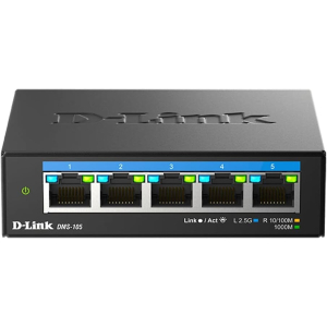 D-Link 5-Port 2.5GB Unmanaged Gaming Switch with 5 x 2.5G - Multi-Gig, Network, Fanless, 