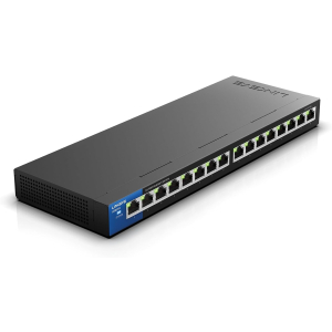 Linksys LGS116P 16 Port Gigabit Unmanaged Network PoE Switch with 8 PoE+ Ports @ 80W - Ideal for Business, 