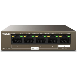 Tenda TEG1105PD 5 Port Gigabit PD Desktop Switch with 4-Port PoE