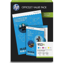 HP 1CC21AE 953XL Officejet Value Pack, Cyan, Magenta and Yellow, Multipack