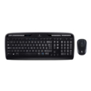 Logitech 920-003986 Wireless Keyboard and Mouse Set, QWERTY, Black (Keyboard), Black Grey