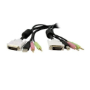 10ft 4-in-1 USB Dual Link DVI-D KVM Switch Cable w/ Audio Microphone