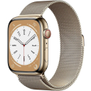 Apple Watch Series 8 GPS + Cellular 45mm Gold Stainless Steel Case with Gold Milanese Loop