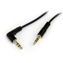 1 ft Slim 3.5mm to Right Angle Stereo Audio Cable - M/M