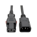 C14 Male to C13 Female Power Cable, C13 to C14 PDU-Style, Locking C13 Connector, 10A, 18 AWG, 1.22 m