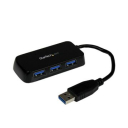 Portable 4 Port SuperSpeed Mini USB 3.0 Hub - Black