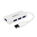 Portable 4 Port SuperSpeed Mini USB 3.0 Hub - White