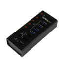 4 Port USB 3.0 Hub plus 3 Dedicated USB Charging Ports (2 x 1A   1 x 2A) - Wall Mountable Metal Enclosure