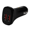 Dual-Port USB Car Charger - 24W/4.8A - Black