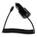 Dual-Port Car Charger with Lightning Cable and USB 2.0 Port - Black