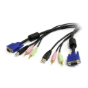6 ft 4-in-1 USB VGA KVM Switch Cable with Audio and Microphone
