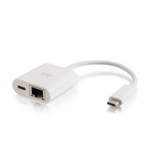 USB C to Ethernet Adapter With Power Delivery - White - Network Adapter