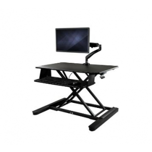 Sit-Stand Desk Converter with Monitor Arm - 35â€ Wide Work Surface - For up to 26" Monitor