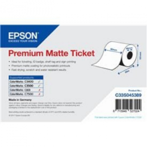 Epson C33S045389 80mm Premium Matte Ticket for ColorWorks C3400 and C3500 Colour Printers