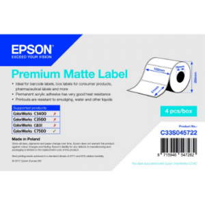 Epson Premium Matte Label - 102mm x 51mm C33S045722