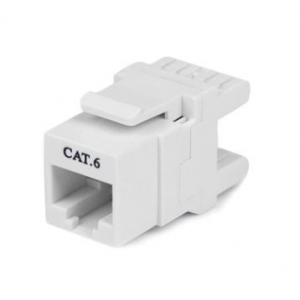 180° Cat 6 Keystone Jack - RJ45 Ethernet Cat6 Wall Jack White - 110 Type