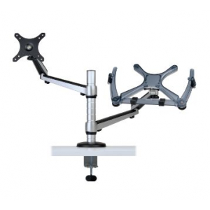 Full Motion Dual Desk Clamp for 13" to 27" Monitors and Laptops Up to 15"