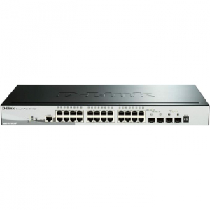 D-Link Systems 28-Port SmartPro Stackable PoE/PoE+ Switch (DGS-1510-28P), Black