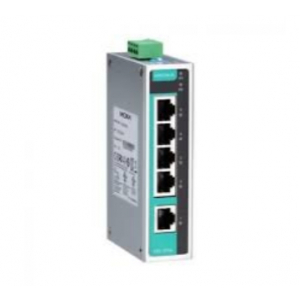 Moxa Unmanaged Industrial Ethernet Switch, 5 x 10/100Base-TX, RJ45, IP30 Metal Housing, Class 1, Div. II Rated, -40 to +75 deg. C.