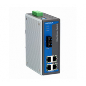 Moxa Unmanaged Industrial Ethernet Switch, 5 x 10/100Base-TX, RJ45, Alarm Relay Output, IP30 Metal Housing, Class 1, Div. II Rated, 0 to +60 deg. C.