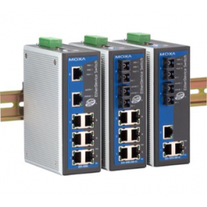 Moxa Entry-Level Managed Industrial Ethernet Switch, 5 x 10/100Base-TX, RJ45, Class 1, Div. II Rated, -40 to +75 deg. C.