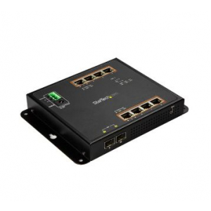 StarTech.com 8-Port PoE+ Gigabit Ethernet Switch plus 2 SFP Connections - Managed - Wall Mount with Front Access
