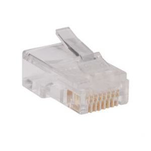 RJ45 Plugs for Round Solid / Stranded Conductor 4-pair Cat5e Cable, 100-Pack
