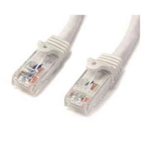 Cat6 patch cable with snagless RJ45 connectors â€“ 50 ft, white