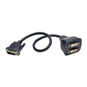 DVI Y Splitter Cable, Digital Monitors (DVI-D M to 2x F), 0.31 m (1-ft.)