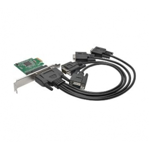4-Port DB9 (RS-232) Serial PCI Express (PCIe) Card with Breakout Cable, Full Profile