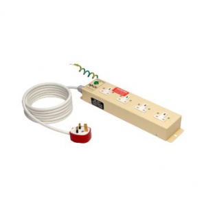 UK BS-1363 Medical-Grade Power Strip with 4 UK Outlets, 3m Cord