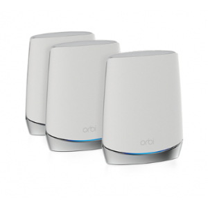 Netgear Orbi WiFi 6 wireless router Tri-band (2.4 GHz / 5 GHz / 5 GHz) Gigabit Ethernet Stainless steel,White