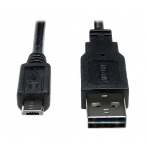 Universal Reversible USB 2.0 Hi-Speed Cable, 28/24AWG (Reversible A to 5Pin Micro B M/M), 0.31 m